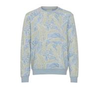 Blend 20715350 Herren Sweatshirt Pullover Pulli mit Rundhalsausschnitt O-Neck Print Sommer Blumen, Größe:L, Farbe:Dusty Blue (164010)