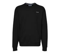 Longpullover BLEND "BHSweatshirt", Herren, Gr. L, schwarz, Sweatware, 100% Baumwolle, regular fit normal, Rundhals, eingesetzt, Pullover Longpullover, Klassisches Sweatshirt mit Rundhalsausschnitt (63