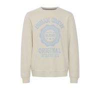 Longpullover BLEND "BHSweatshirt", Herren, Gr. S, grau (oyster gray), Sweatware, 100% Baumwolle, bedruckt, regular fit, Pullover Longpullover, Klassischer Sweatpullover mit Rundhalsausschnitt (1557346