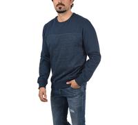 Longpullover BLEND "Sweatshirt BHTok", Herren, Gr. S, blau (marineblaus), Obermaterial: 80% Baumwolle CO. 20% Polyester PES., Pullover Longpullover (94347925-S) marineblaus