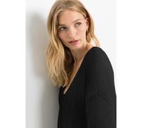 Longpullover BONPRIX "Long-Pullover", Damen, Gr. 40/42 (M), schwarz, Obermaterial: 100% Polyacryl, oversize, Pullover Longpullover, aus Polyacryl und Polyester, Oversize Passform, asymmetrischer Saum