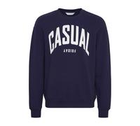 Longpullover CASUAL FRIDAY "Sweatshirt CFSage", Herren, Gr. XL, blau (schwarz navy), Obermaterial: 100% Baumwolle CO., Sweatshirts Longpullover (39049204-XL) schwarz navy