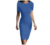 Longpullover FüR Damen Kleid Damen Weihnachten Pulloverkleid Damen Weihnachten Sexy Dessous Damen FüR Sex Slim Fit Rundhals Kurzarm Mini Kleid Elegant Kurz Bleistiftkleid Einfarbig Party HüFtkleid