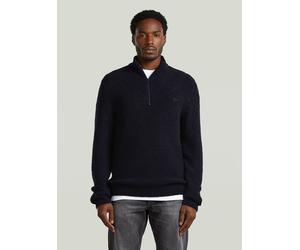 Longpullover G-STAR "Boucle Skipper Knit", Herren, Gr. L, dk patriot blau, Obermaterial: 72% Polyester, 20% Polyamid, 8% Viskose, Pullover Longpullover (11783522-L) dk patriot blau