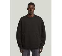 Longpullover G-STAR "Constructed Loose Sweatshirt", Herren, Gr. XL, schwarz (dk schwarz), Obermaterial: 58% Baumwolle, 42% Polyester, Pullover Longpullover (74829224-XL) dk schwarz