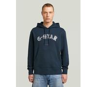 Longpullover G-STAR "Embro Logo HB Hoodie Sweatshirt", Herren, Gr. S, dk patriot blau, Obermaterial: 100% Baumwolle, Pullover Longpullover (63709660-S)