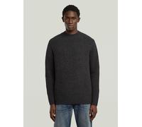 Longpullover G-STAR "Essential Ribbed Knit", Herren, Gr. XS, grau (dk grau htr), Strick, Obermaterial: 70% Wolle, 25% Polyester, 5% Andere Materialien, Pullover Longpullover (25957727-XS) dk grau htr