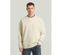 Longpullover G-STAR "HB Badge Sweatshirt", Herren, Gr. L, weißbait, Obermaterial: 100% Baumwolle, Pullover Longpullover (21705750-L) weißbait
