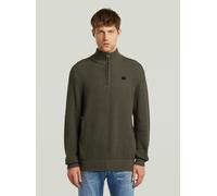 Longpullover G-STAR "Honey Comb Structure Skipper Knit", Herren, Gr. S, asfalt, Obermaterial: 100% Baumwolle, Pullover Longpullover (91206544-S) asfalt