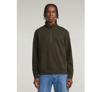 Longpullover G-STAR "Nifous Half Zip Sweater", Herren, Gr. M, grün (asfalt), Obermaterial: 58% Baumwolle, 42% Polyester, Pullover Longpullover (84489924-M) asfalt