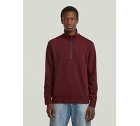 Longpullover G-STAR "Nifous Half Zip Sweater", Herren, Gr. XS, port rot, Obermaterial: 58% Baumwolle, 42% Polyester, Pullover Longpullover (96308506-XS) port rot