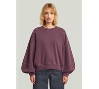 Longpullover G-STAR "Overdyed Big Sleeve Oversized Sweater", Damen, Gr. XS, lila (maroon gd), Obermaterial: 100% Baumwolle, Pullover Longpullover (94243939-XS) maroon gd