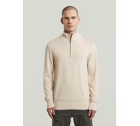 Longpullover G-STAR "Premium Core Half Zip Knit", Herren, Gr. XL, weißbait, Obermaterial: 100% Wolle, Pullover Longpullover (38615041-XL) weißbait