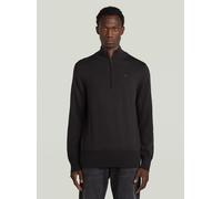 Longpullover G-STAR "Premium Core Half Zip Knit", Herren, Gr. XS, dk schwarz, Obermaterial: 100% Wolle, Pullover Longpullover (76980334-XS) dk schwarz