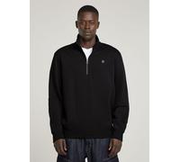 Longpullover G-STAR "Premium Core Half Zip Sweater", Herren, Gr. XL, schwarz (dk schwarz), Obermaterial: 55% Baumwolle, 45% Polyester, Pullover Longpullover (45582458-XL) dk schwarz