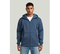 Longpullover G-STAR "Premium Core Hooded Zip Sweater", Herren, Gr. M, rank blau, Obermaterial: 55% Baumwolle, 45% Polyester, Pullover Longpullover (29139969-M) rank blau