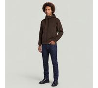 Longpullover G-STAR "Premium Core Hooded Zip Sweater", Herren, Gr. S, braun (coffee bean), Obermaterial: 55% Baumwolle, 45% Polyester, Pullover Longpullover (64956560-S) coffee bean