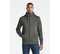 Longpullover G-STAR "Premium Core Hooded Zip Sweater", Herren, Gr. XXL, graphite, Obermaterial: 55% Baumwolle, 45% Polyester, Pullover Longpullover (87455265-XXL) graphite