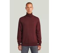 Longpullover G-STAR "Premium Core Turtle Strickpullover", Herren, Gr. L, port rot, Obermaterial: 100% Wolle, Pullover Longpullover (91350154-L) port rot