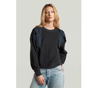 Longpullover G-STAR "Pullover mit Mixed-Media-Print", Damen, Gr. XS, schwarz (dk legion blau), Obermaterial: 100% Baumwolle, Pullover Longpullover (13428865-XS) dk legion blau
