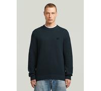 Longpullover G-STAR "Strick mit Wabenstruktur", Herren, Gr. L, dk patriot blau, Obermaterial: 100% Baumwolle, Pullover Longpullover (82872347-L)