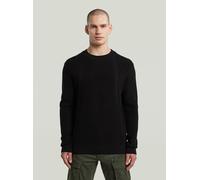 Longpullover G-STAR "Structure Knit Pullover", Herren, Gr. XS, schwarz (dk schwarz), Obermaterial: 100% Baumwolle, Pullover Longpullover (89080653-XS) dk schwarz