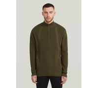 Longpullover G-STAR "Structured Half Zip Knit", Herren, Gr. XL, schwarz olive, Obermaterial: 100% Baumwolle, Pullover Longpullover (86466702-XL) schwarz olive