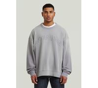 Longpullover G-STAR "Sunfaded Applique Loose Sweatshirt", Herren, Gr. XXL, quicksilber gd, Obermaterial: 100% Baumwolle, Pullover Longpullover (98752560-XXL) quicksilber gd