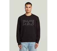 Longpullover G-STAR "Text Graphic Sweatshirt", Herren, Gr. XL, dk schwarz, Obermaterial: 100% Baumwolle, Pullover Longpullover (63773729-XL) dk schwarz