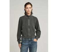 Longpullover G-STAR "Track Overdyed Slim Sweaterjacke", Damen, Gr. M, dk schwarz gd, Obermaterial: 100% Baumwolle, Pullover Longpullover (19932328-M) dk schwarz gd