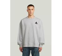 Longpullover G-STAR "Triangle Graphic Sweatshirt", Herren, Gr. XL, light grau htr, Obermaterial: 100% Baumwolle, Pullover Longpullover (88434265-XL) light grau htr