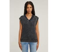 Longpullover G-STAR "Washed Sweatshirt", Damen, Gr. M, petrol double dye, Obermaterial: 100% Baumwolle, Pullover Longpullover (72896028-M) petrol double dye