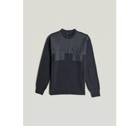 Longpullover G-STAR "Woven Mix Knit Pullover", Herren, Gr. L, grau (india ink), Strick, Obermaterial: 100% Baumwolle, Pullover Longpullover (91568650-L) india ink