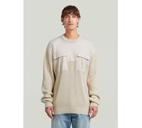 Longpullover G-STAR "Woven Mix Knit Pullover", Herren, Gr. M, weißbait, Obermaterial: 100% Baumwolle, Pullover Longpullover (35035549-M) weißbait