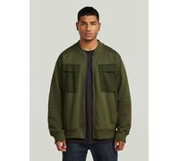 Longpullover G-STAR "Woven Mix Sweatjacke", Herren, Gr. XL, grün (shadow olive), Obermaterial: 100% Baumwolle, Pullover Longpullover (47170760-XL) shadow olive