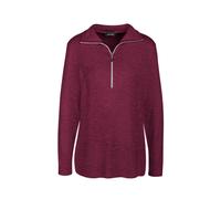 Longpullover GOLDNER "Kurzgröße Flauschiges Troyer- Shirt", Damen, Gr. 24, lila (pflaume, melange), Obermaterial: 75% Viskose CV. 20% Polyester PES. 5% Elasthan EL., Pullover Longpullover (17585632-24