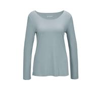 Longpullover GOLDNER "Kurzgröße Kombistarkes Langarmshirt mit tonaler Zierkante", Damen, Gr. 21, grün (jade), Obermaterial: 90% Viskose CV. 10% Elasthan EL., Sonstiges, Pullover Longpullover, Ohne (11