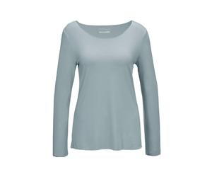 Longpullover GOLDNER "Kurzgröße Kombistarkes Langarmshirt mit tonaler Zierkante", Damen, Gr. 21, grün (jade), Obermaterial: 90% Viskose CV. 10% Elasthan EL., Sonstiges, Pullover Longpullover, Ohne (11