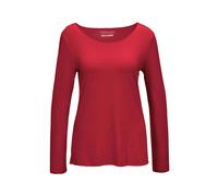 Longpullover GOLDNER "Kurzgröße Kombistarkes Langarmshirt mit tonaler Zierkante", Damen, Gr. 24, rot, Obermaterial: 90% Viskose CV. 10% Elasthan EL., Sonstiges, Pullover Longpullover, Ohne (36297926-2
