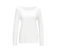 Longpullover GOLDNER "Kurzgröße Langarmshirt mit tonaler Zierkante", Damen, Gr. 22, weiß, Obermaterial: 90% Viskose CV. 10% Elasthan EL., Sonstiges, Pullover Longpullover, Ohne (56820439-22) weiß