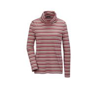 Longpullover GOLDNER "Kurzgröße Ringelshirt mit soften Glanzgarnen", Damen, Gr. 25, rosa (rosenholz, geringelt), Obermaterial: 80% Viskose CV. 17% metallisierte Fasern MTF. 3% Elasthan EL., Sonstiges,