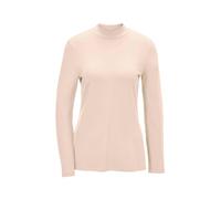 Longpullover GOLDNER "Kurzgröße Stehkragenshirt mit Langarm", Damen, Gr. 25, beige (cremeweiß), Obermaterial: 95% Modal CMD. 5% Elasthan EL., Sonstiges, Pullover Longpullover, Ohne (71656138-25) creme