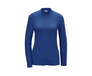 Longpullover GOLDNER "Kurzgröße Stehkragenshirt mit Langarm", Damen, Gr. 25, blau (royalblau), Obermaterial: 95% Modal CMD. 5% Elasthan EL., Sonstiges, Pullover Longpullover, Ohne (27723668-25) royalb