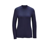 Longpullover GOLDNER "Stehkragenshirt mit Langarm", Damen, Gr. 46, blau (marine), Obermaterial: 95% Modal CMD. 5% Elasthan EL., Sonstiges, Pullover Longpullover, Ohne (39118969-46) marine
