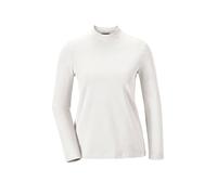 Longpullover GOLDNER "Stehkragenshirt mit Langarm", Damen, Gr. 48, weiß (cremeweiß), Obermaterial: 92% Baumwolle CO. 8% Elasthan EL., Sonstiges, Pullover Longpullover, Ohne (95590135-48) cremeweiß