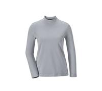 Longpullover GOLDNER "Stehkragenshirt mit Langarm", Damen, Gr. 50, grau (silbergrau), Obermaterial: 92% Baumwolle CO. 8% Elasthan EL., Sonstiges, Pullover Longpullover, Ohne (92698662-50) silbergrau