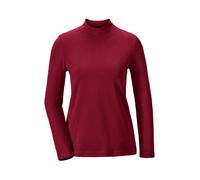 Longpullover GOLDNER "Stehkragenshirt mit Langarm", Damen, Gr. 50, rot (dunkelrot), Obermaterial: 92% Baumwolle CO. 8% Elasthan EL., Sonstiges, Pullover Longpullover, Ohne (83165907-50) dunkelrot