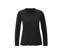 Longpullover GOLDNER "T-Shirt mit Rundhals", Damen, Gr. 44, schwarz, Obermaterial: 92% Baumwolle CO. 8% Elasthan EL., Sonstiges, Pullover Longpullover, Ohne (39132932-44) schwarz