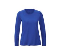 Longpullover GOLDNER "T-Shirt mit Rundhals", Damen, Gr. 50, blau (royalblau), Obermaterial: 92% Baumwolle CO. 8% Elasthan EL., Sonstiges, Pullover Longpullover, Ohne (34091243-50) royalblau