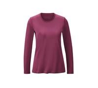 Longpullover GOLDNER "T-Shirt mit Rundhals", Damen, Gr. 50, rot (sangria), Obermaterial: 92% Baumwolle CO. 8% Elasthan EL., Sonstiges, Pullover Longpullover, Ohne (11112609-50) sangria
